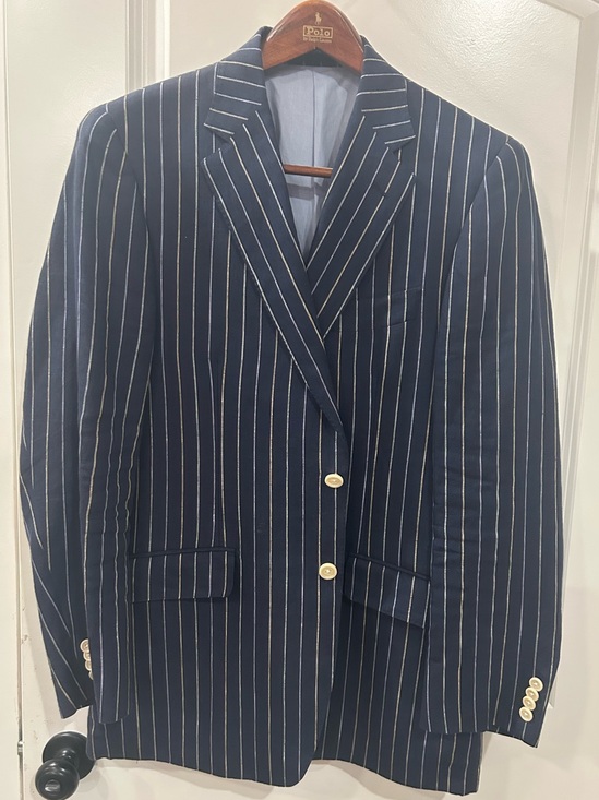 Robert Talbott Other - Robert Talbott Navy Pinstripe Sport Coat with Gold Buttons